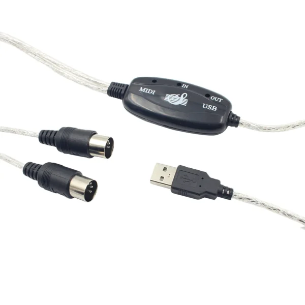 Convertidor de interfaz USB a MIDI, Cable adaptador de Cable de estudio de música, teclado de Piano a PC, portátil, Windows y Mac