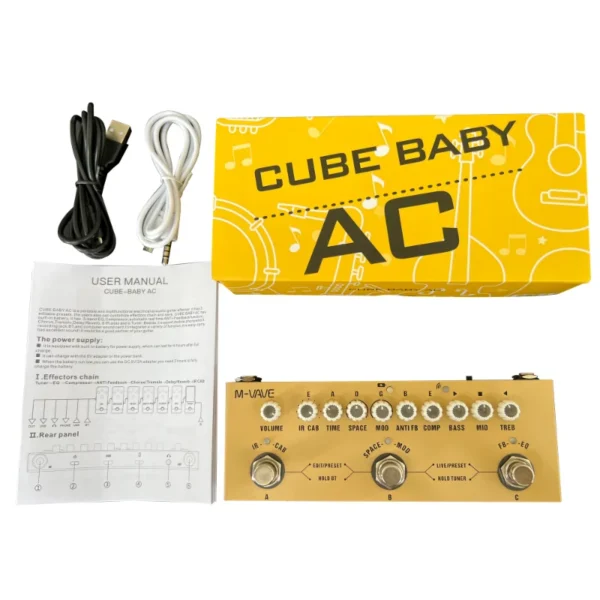 M-vave Cube Pedal multiefectos recargable para bebé, para guitarra acústica eléctrica, grabación, función de interfaz de Audio - Imagen 6