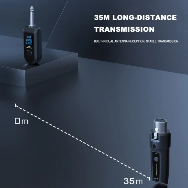 BOMGE-sistema adaptador UHF XLR, transmisor y receptor de micrófono inalámbrico para micrófono dinámico, sistema PA - Imagen 2