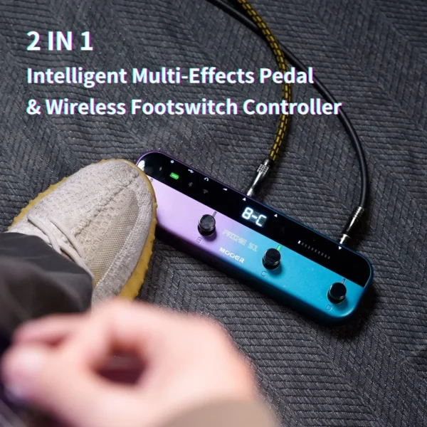 MOOER-Pedal de guitarra Prime S1, efectos de guitarra con 128 multiefectos, caja de ritmos,  LOOPER, Bluetooth, Bateria  incorporada - Imagen 3