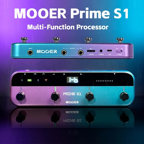 MOOER-Pedal de guitarra Prime S1, efectos de guitarra con 128 multiefectos, caja de ritmos,  LOOPER, Bluetooth, Bateria  incorporada