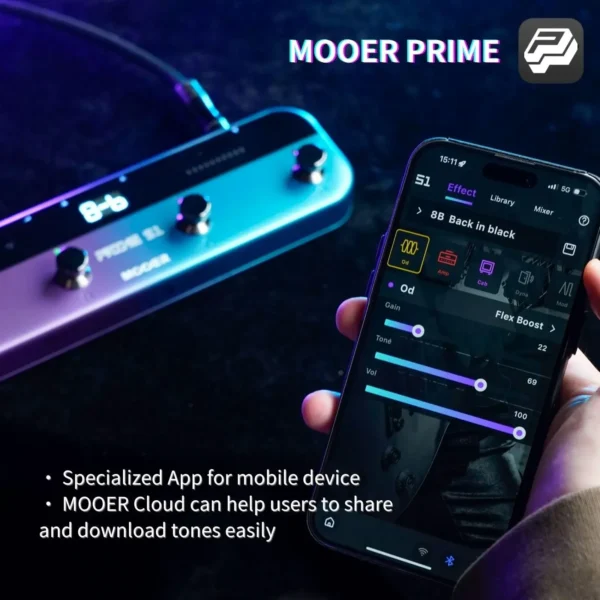 MOOER-Pedal de guitarra Prime S1, efectos de guitarra con 128 multiefectos, caja de ritmos,  LOOPER, Bluetooth, Bateria  incorporada - Imagen 5