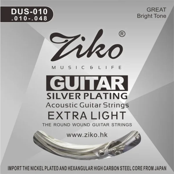 Ziko-Juego de cuerdas para guitarra acústica, instrumento Musical Chapado en plata, 6 cuerdas, 010, 011, 012 - Imagen 6