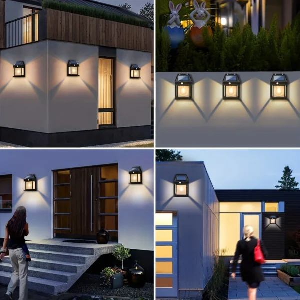 Luz Solar de pared de tungsteno para exteriores con Sensor de movimiento, luz LED de seguridad impermeable IP65 para Patio, cubierta exterior, porche, garaje de Granero - Imagen 6