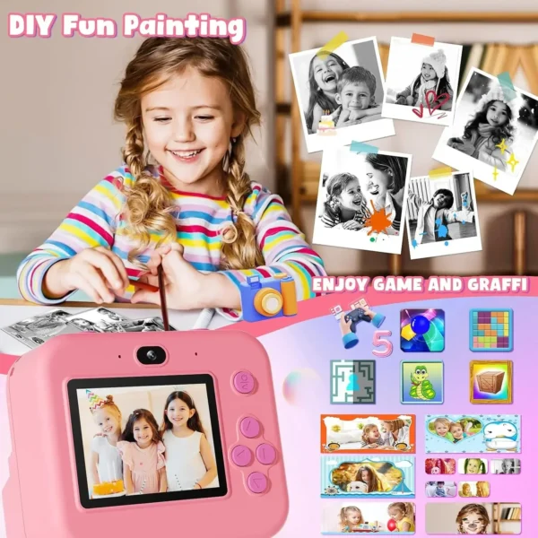 Cámara Digital de impresión instantánea para niños, grabación de Video, tarjeta de 32G e impresión térmica, juguete educativo para niños, regalo - Imagen 6