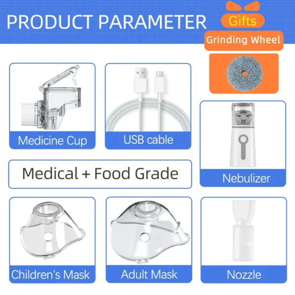 Mini nebulizador portátil silencioso, inhalador ultrasónico de mano, atomizador de grado médico para bebés, niños y adultos, para la tos y el asma - Imagen 5