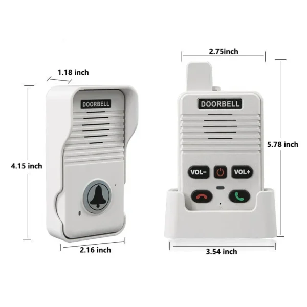 Timbre de intercomunicación dúplex de voz inalámbrico, Audio para el hogar, 200M, con batería recargable, intercomunicador para habitación de apartamento, oficina de fábrica - Imagen 5