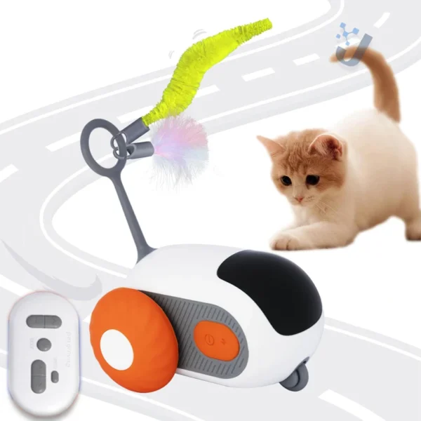 Coche interactivo inteligente para gatos, juguete con control remoto y movimiento automático, pelota de juguete para interiores