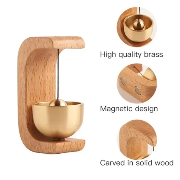 Timbre de puerta inalámbrico para el hogar, campanilla de viento con recordatorio de reloj de madera, decoraciones pequeñas, 1 piezas - Imagen 5