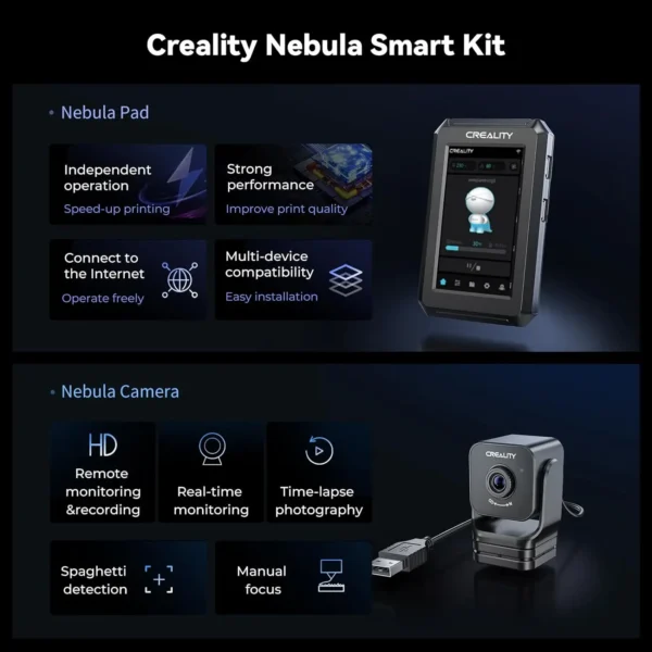 Creality-Kit inteligente de impresión de alta velocidad, almohadilla nebulosa con cámara de impresora 3D, pantalla táctil de 4,3 pulgadas, monitoreo remoto - Imagen 3