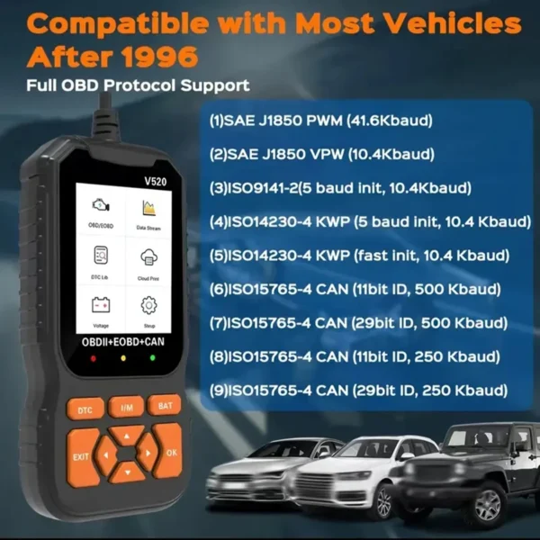 Escáner profesional de datos en vivo OBD2, herramienta de diagnóstico OBDII, lector de código para comprobar la luz del motor, impresión en la nube - Imagen 6