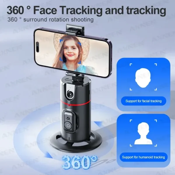 Soporte de seguimiento facial automático P02, soporte de teléfono con rotación de 360 °, estabilizador de cardán para teléfono inteligente, vídeo Vlogging en vivo - Imagen 2