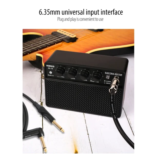 Miniamplificador de guitarra Portátil con Bluetooth, amplificador recargable de 10W con canales limpios y de accionamiento - Imagen 5