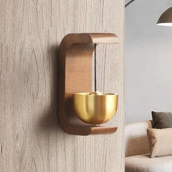 Timbre de puerta inalámbrico para el hogar, campanilla de viento con recordatorio de reloj de madera, decoraciones pequeñas, 1 piezas - Imagen 4