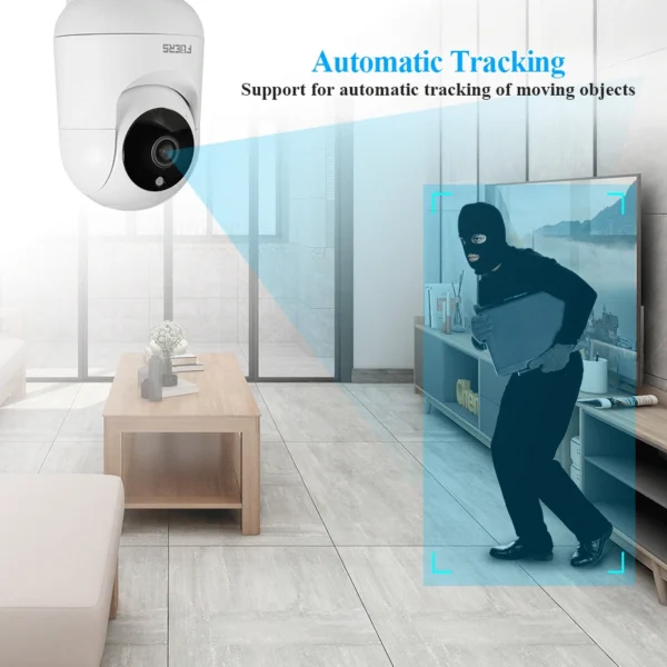 Fuers-cámara de vigilancia inalámbrica para interiores, Monitor de bebé de seguridad CCTV con seguimiento automático, 4K, 8MP, IP, Tuya, WiFi - Imagen 2