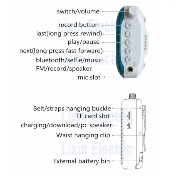 Rolton-megáfono amplificador de voz K500, altavoz con Bluetooth, micrófono para enseñanza, guía turístico, promoción de ventas - Imagen 4