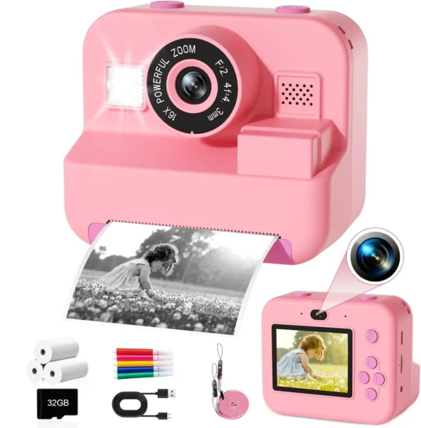 Cámara Digital de impresión instantánea para niños, grabación de Video, tarjeta de 32G e impresión térmica, juguete educativo para niños, regalo