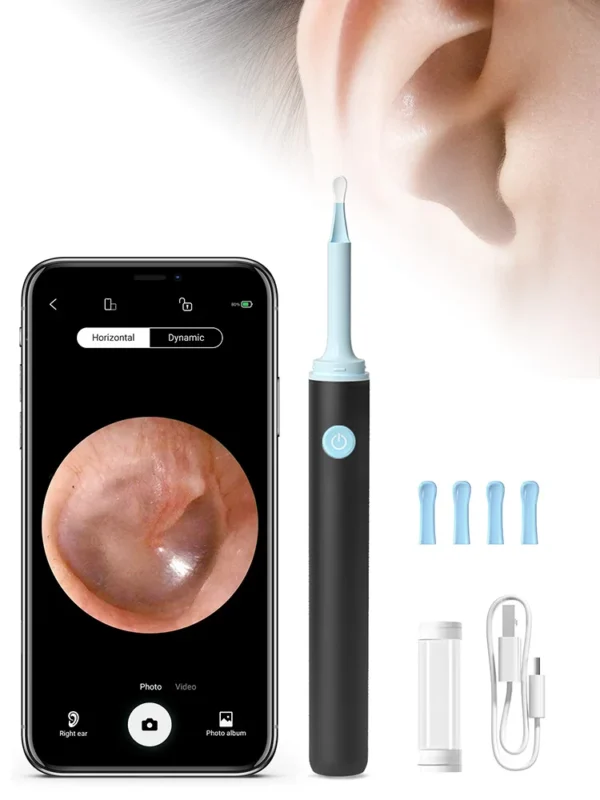 Limpiador de oídos Visual inteligente con cámara, palos HD, otoscopio, endoscopio con carga USB, herramienta de eliminación de cera, MIni cámara, cuidado de la salud