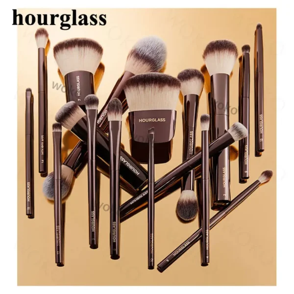 Hourglass-brocha de maquillaje Kabuki, brocha para base en polvo, crema de contorno, colorete, bronceador, sombra de ojos, delineador de ojos, difuminado - Imagen 3