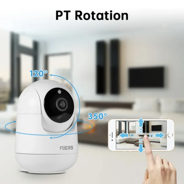 Fuers-cámara de vigilancia inalámbrica para interiores, Monitor de bebé de seguridad CCTV con seguimiento automático, 4K, 8MP, IP, Tuya, WiFi - Imagen 4