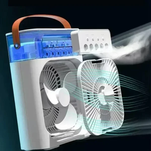 Ventilador 3 en 1 para el hogar, Enfriador de aire pequeño con luz LED nocturna, Humidificador portátil, ventilador de ajuste de aire para oficina y hogar, nuevo - Imagen 3