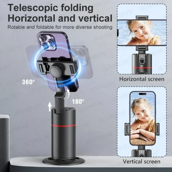 Soporte de seguimiento facial automático P02, soporte de teléfono con rotación de 360 °, estabilizador de cardán para teléfono inteligente, vídeo Vlogging en vivo - Imagen 3