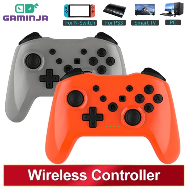 GAMINJA-controlador inalámbrico sin latencia, mando Bluetooth para PC, Joystick para consola de juegos Nintendo Switch, PS3, TV Box, PC