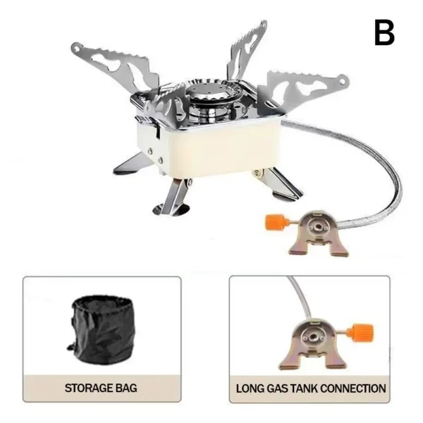 Estufa de Camping portátil, ignición electrónica, plegable, equipo de horno de Gas para acampar al aire libre, quemador de barbacoa, cocina O0J1 - Imagen 3